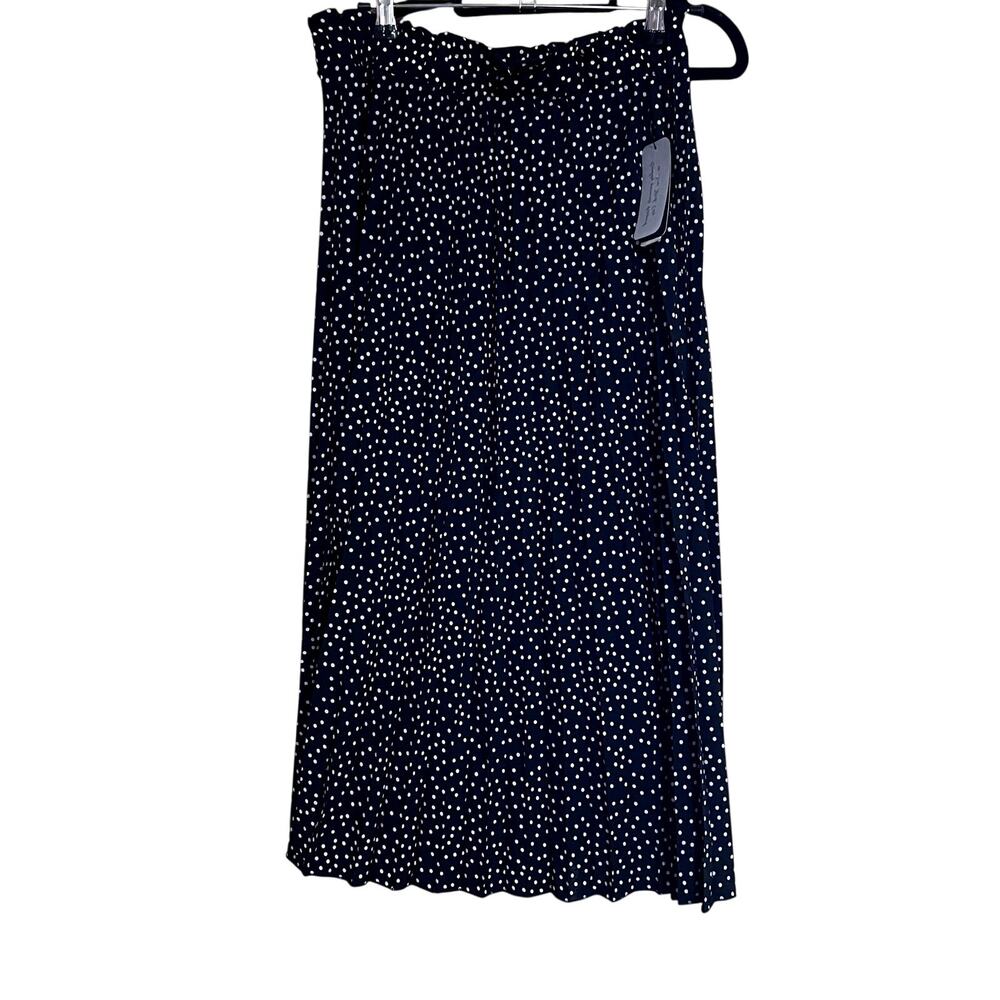 Metrowear Polka Dot Pleated Skirt Womens Size M